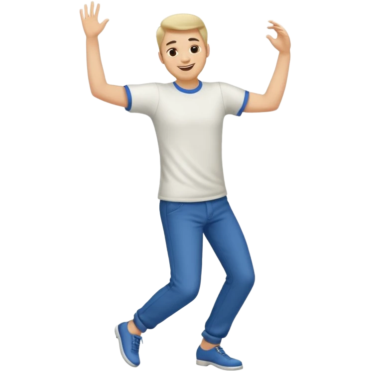 танцующий мужчина в полный рост в рубашке emoji