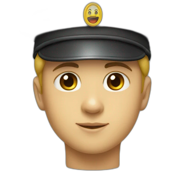 The boy in the master's cap shows cool emoji