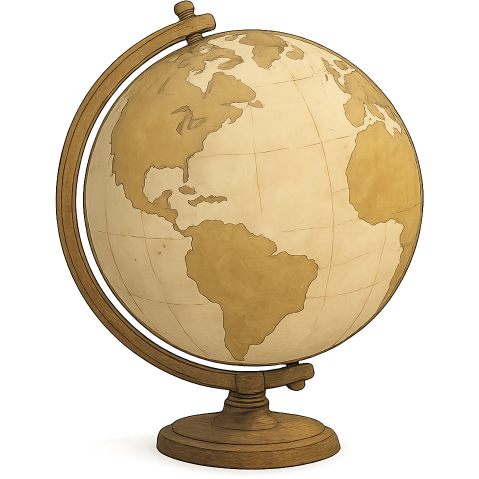 ghibli style beige world globe with soft shading emoji