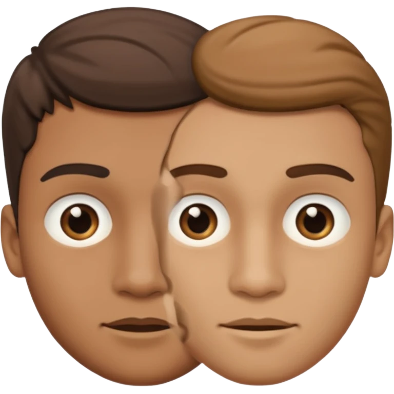 Un niño con forma de cara un poco estirada piel un poco morena y hombre y hombre emoji