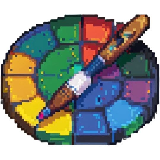 art palette with paintbrush emoji