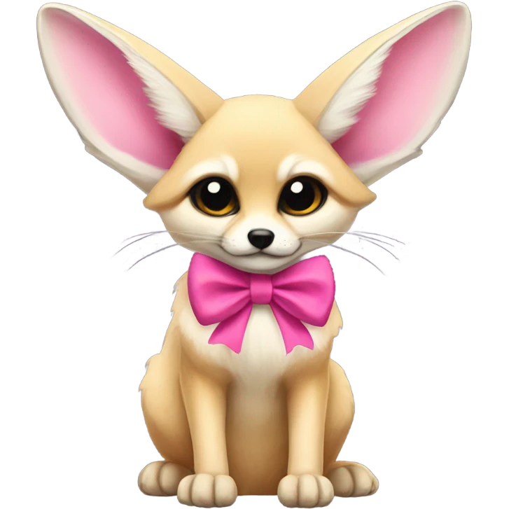 fennec with a pink bow emoji