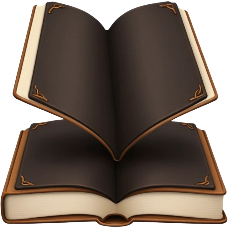 open brown book with completely empty, black pages emoji
