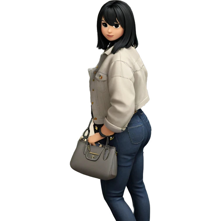 girl with black denim style emoji