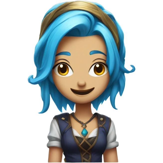 jinx from arcane with a :D face emoji