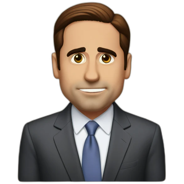 Michael Scott with plaque written NATHALIA emoji
