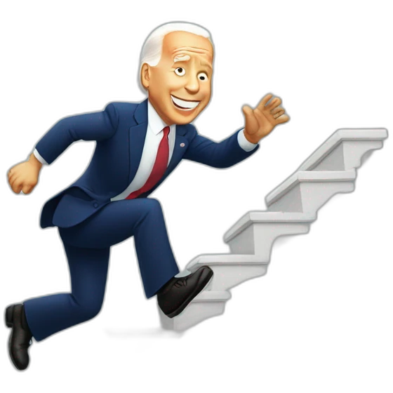 Biden falling up stairs emoji