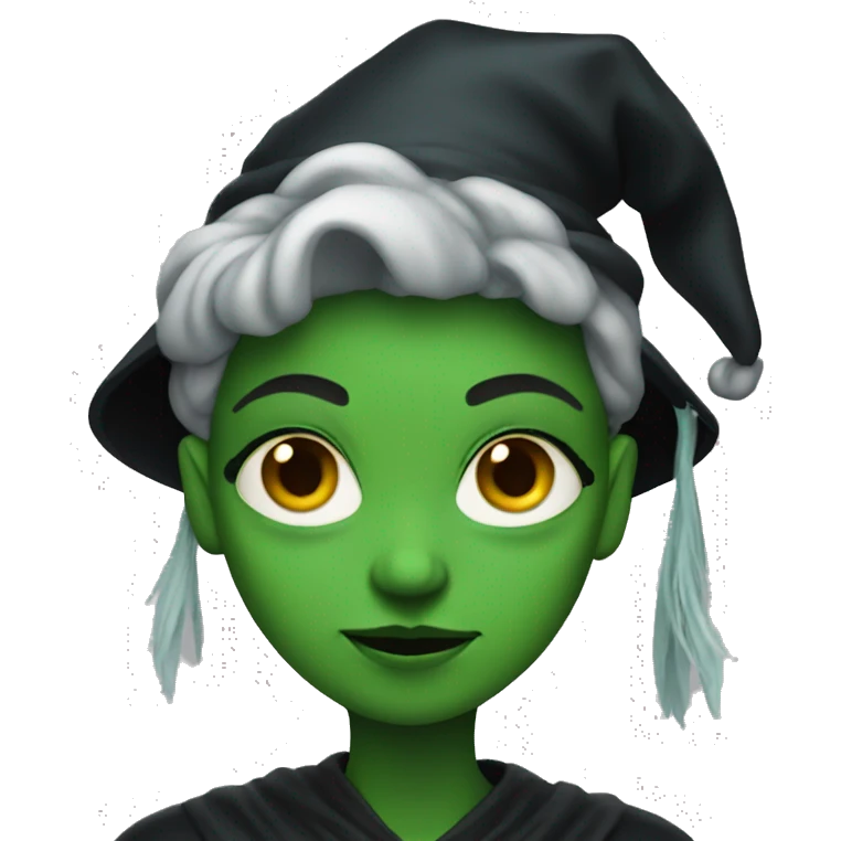 Black witch with green face  emoji
