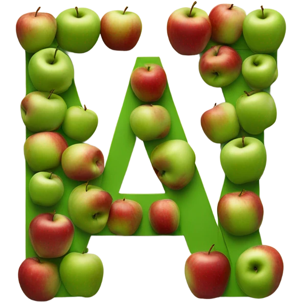 Letter a made out of apples emoji