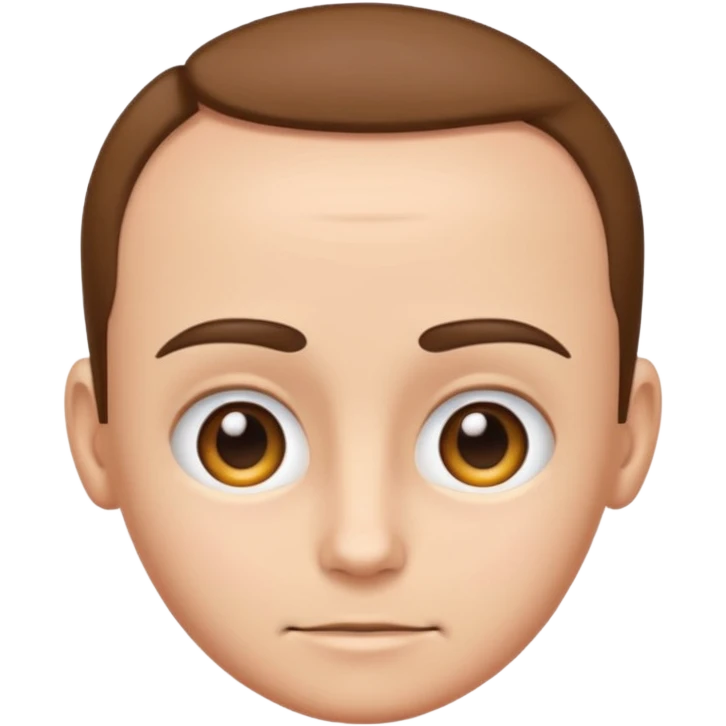 emoji of a human forehead, simple and clean cartoon style, only showing the upper part of the face from eyebrows to hairline emoji