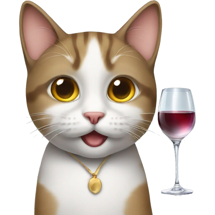 Cat with one wine glas  emoji