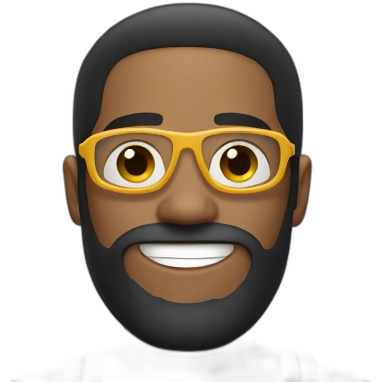 Swimmer googles black hair and beard emoji