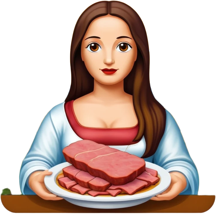 pop art monalisa SPAM meat slop landscape  emoji