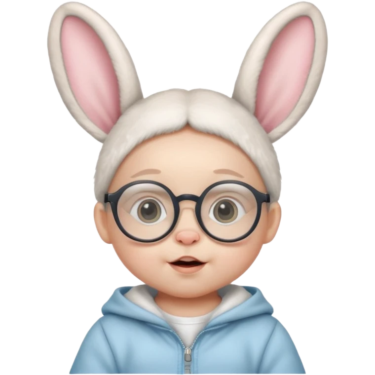 bunny ear wearing small baby spectacled emoji