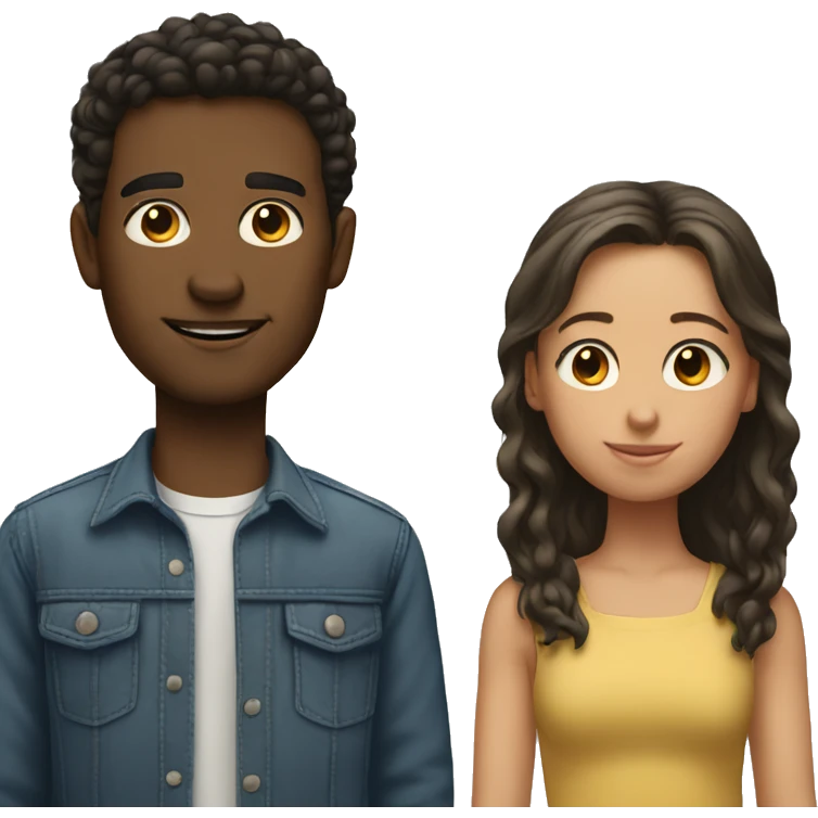 A man taller than his sister emoji