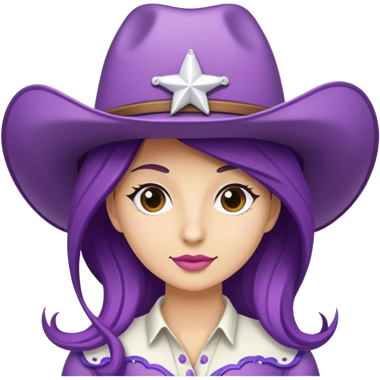 Purple and white cowgirl hat  emoji