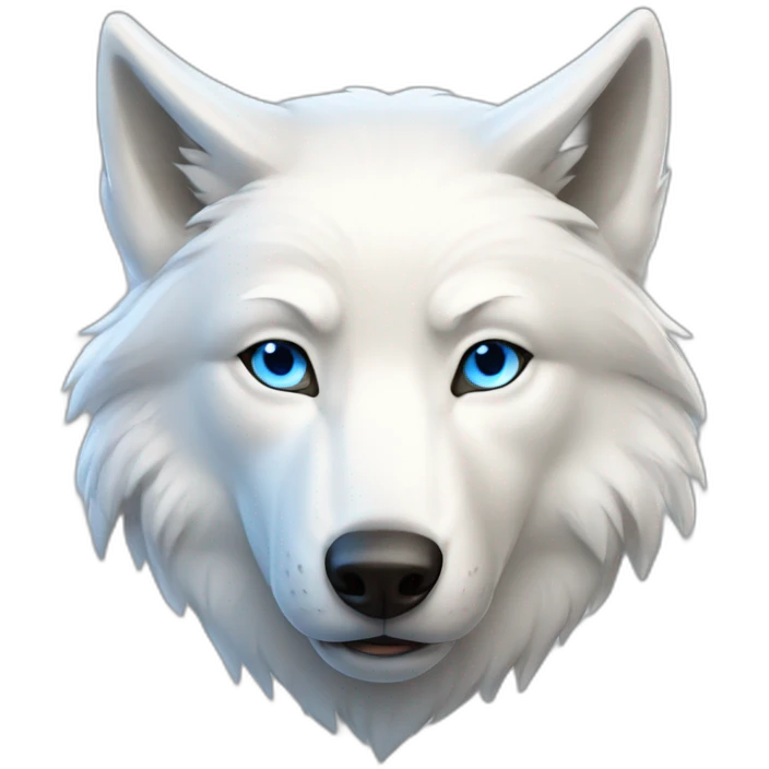 white wolf with blus eyes emoji
