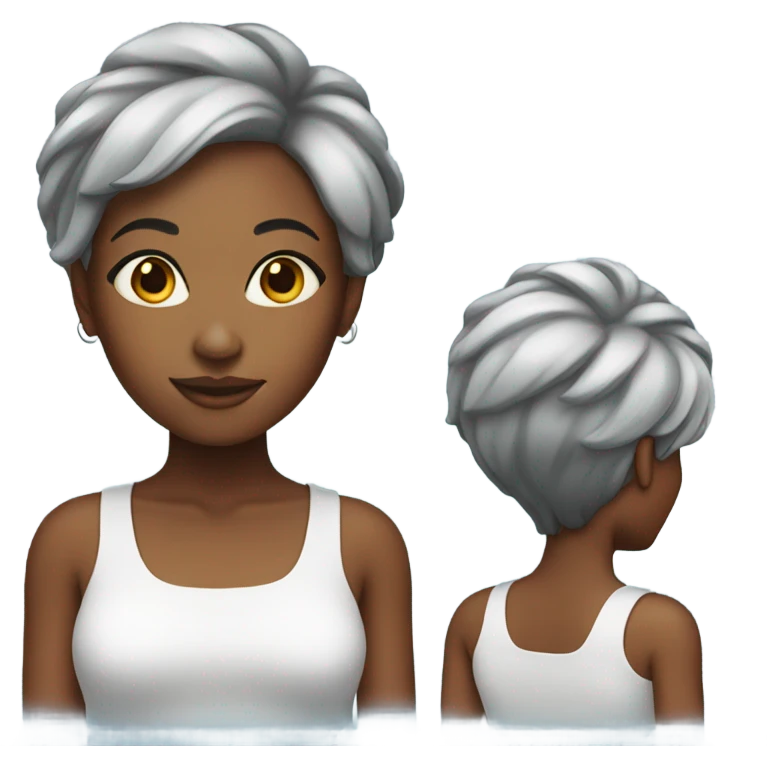 Black woman with highlights short hair emoji