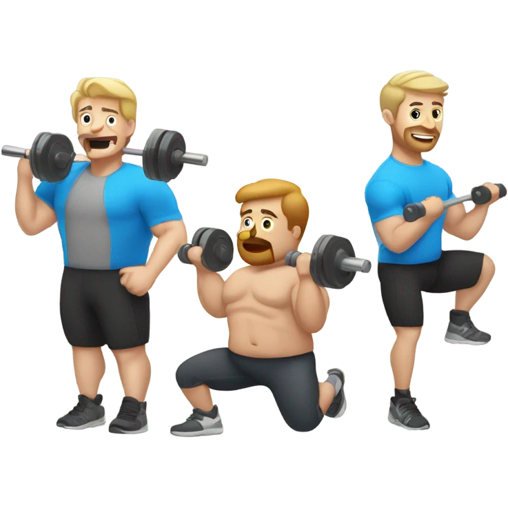 4 white dudes working out  emoji