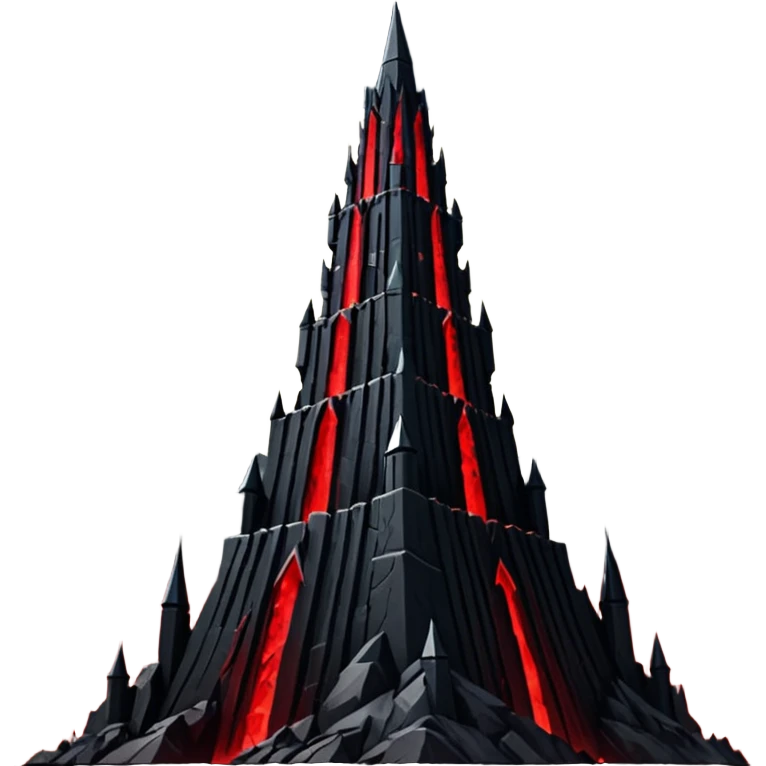 Barad Dúr from Lord of the Rings, Dark, giant Tower, with red beams shooting from the top into the sky emoji
