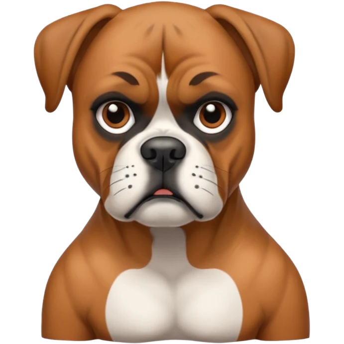 boxer dog with tattoo emoji