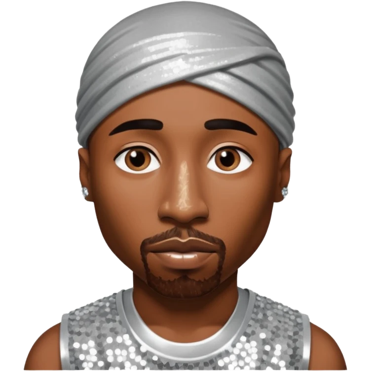 Tupac with silver sequin outfit emoji