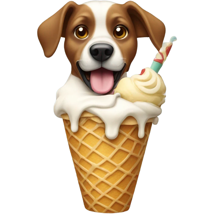 Dog eating ice cream  emoji