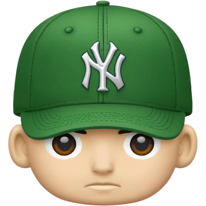 Brimless new york Yankee green cap emoji