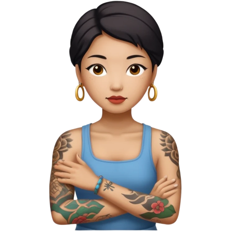 ancient chinese woman with tatooed emoji