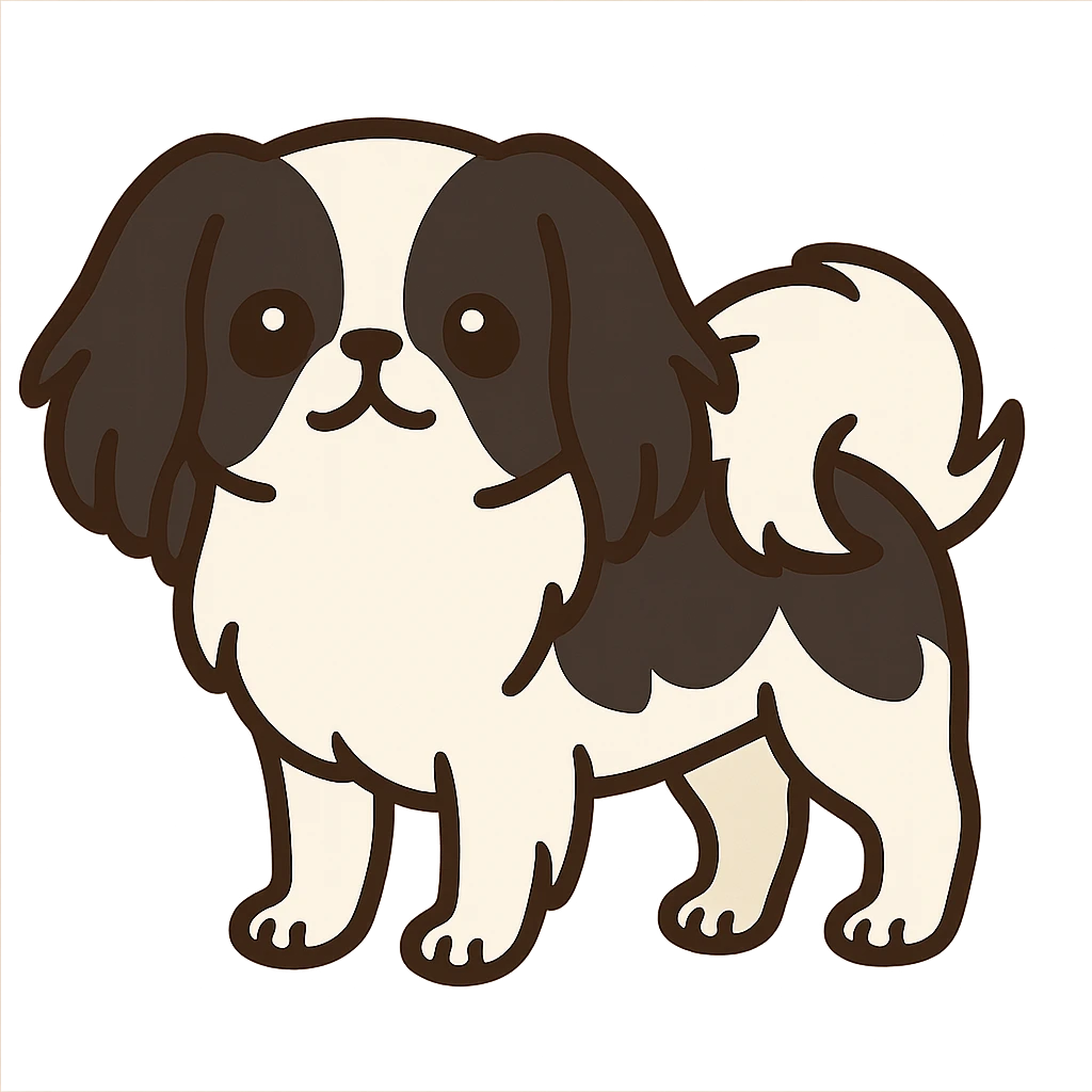 flat toon style Japanese Chin dog emoji