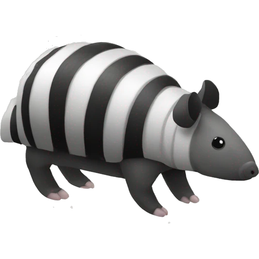 Black and white armadillo pig panda centipede armadillo  emoji