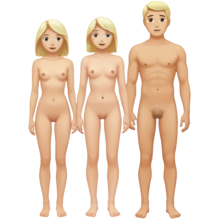 naked barefoot white blonde woman standing next to naked barefoot white blonde man emoji