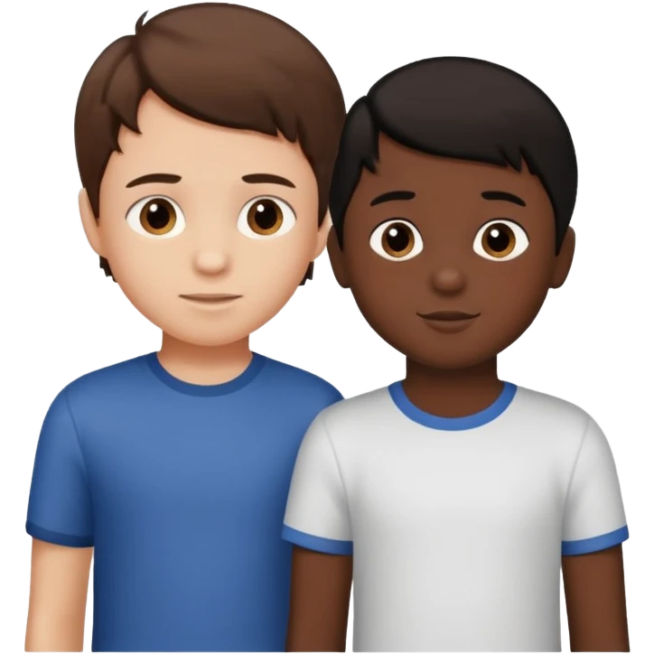 Little boy with brown hair in love with another little boy with black hair emoji