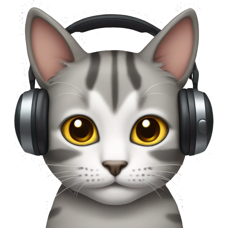 cat with call center headphones emoji