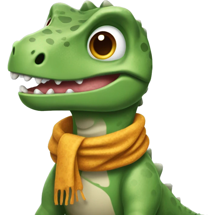 Dinosaurio con bufanda emoji