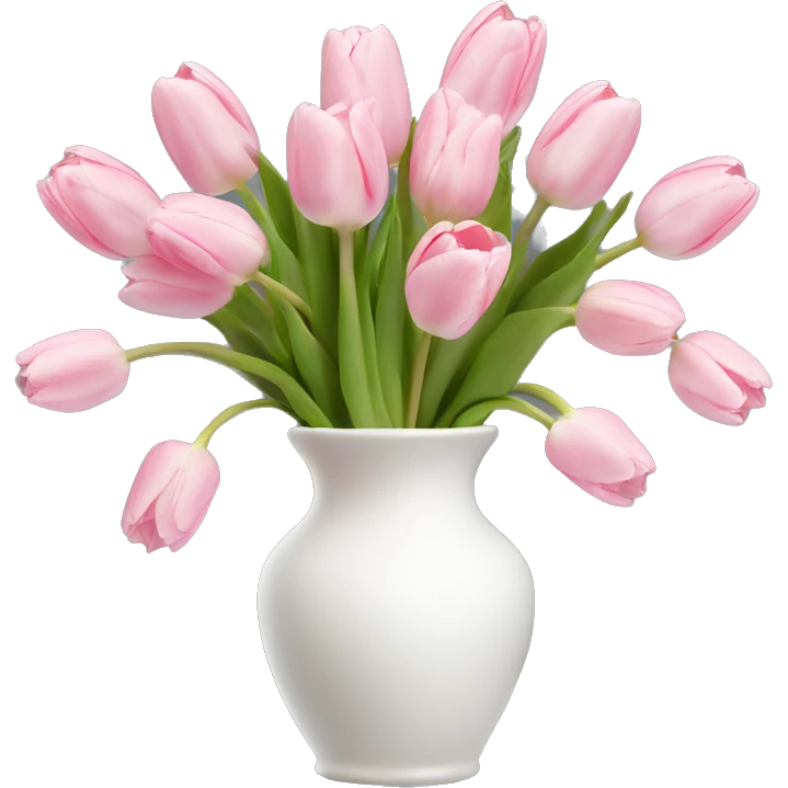 Light pink tulips in white vase emoji