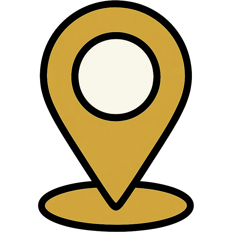 premium location icon, classic style, gold and white colors, elegance, status, concise and elegant style emoji