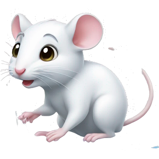 Cute white mouse taking a shower emoji
