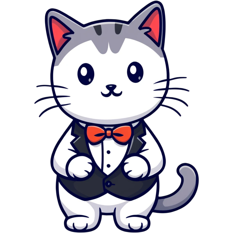 tuxedo cat emoji
