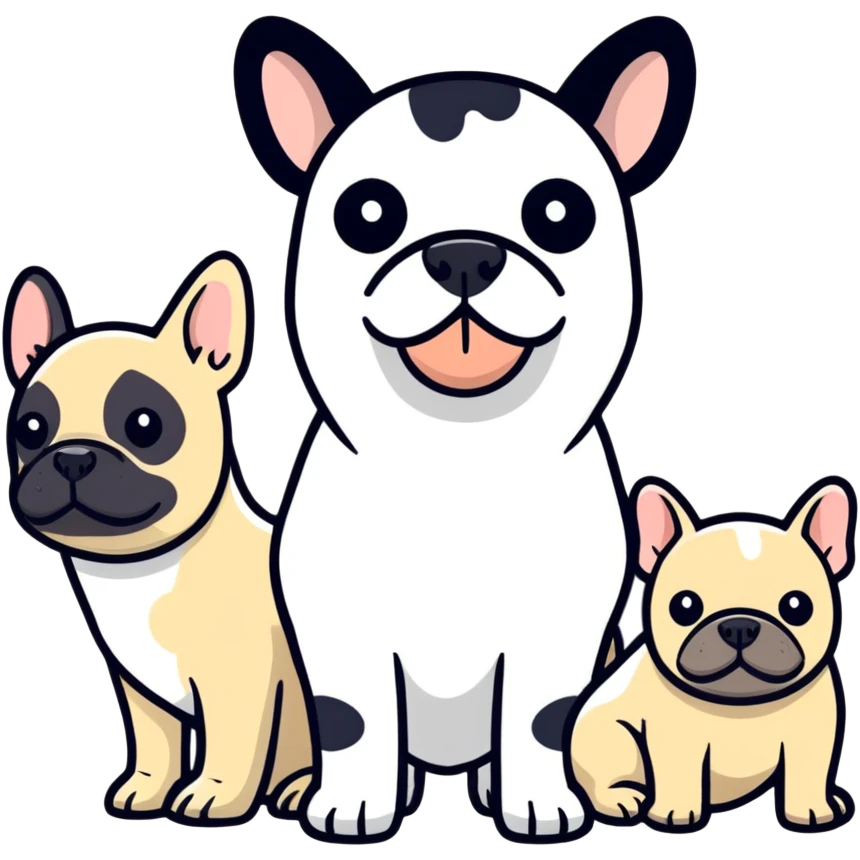 seal cow & a french bull dog  emoji