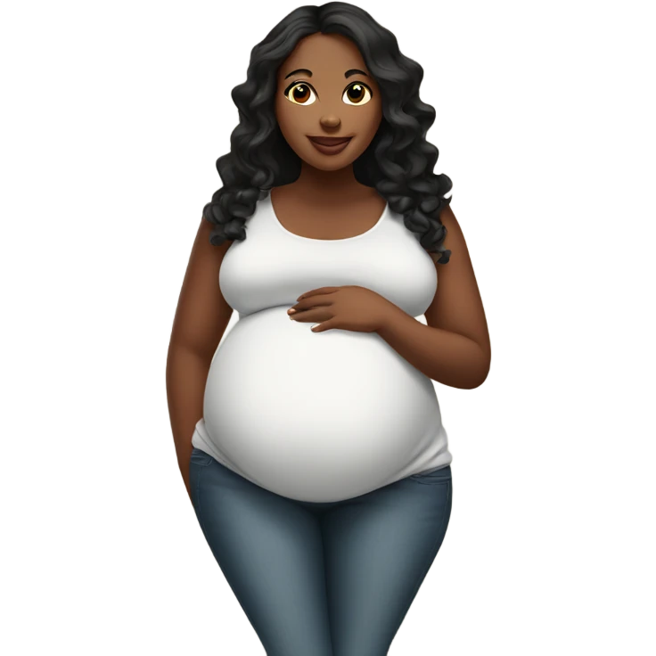 Beautiful Black plus size pregnant woman emoji