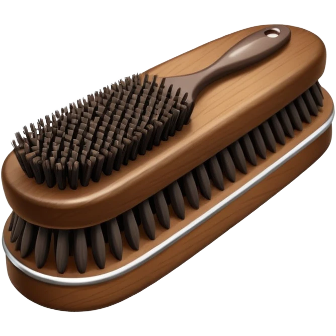 dark brown hair brush emoji