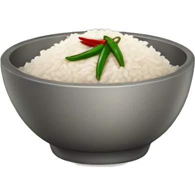Bowl with rice and chili  emoji