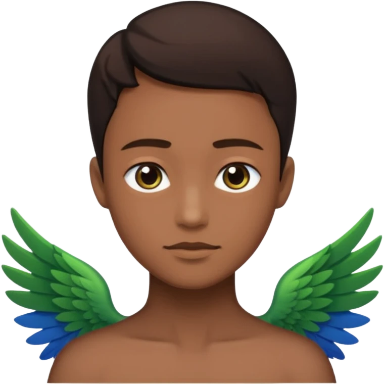 Այս նկարի նման բայց թևերի եզրերը լինի կապույտ, կանաչ թևերով, մարմնին միանալու հատվածը շագանակագույն, սև մարմնով  emoji