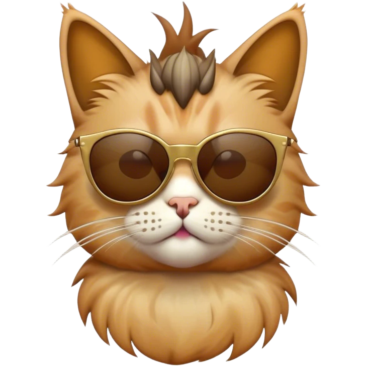 Cat wearing sunglasses and a mohawk emoji