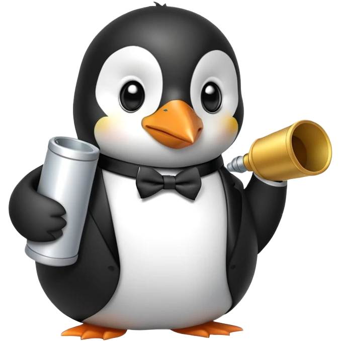A penguin wearing a cylinder emoji