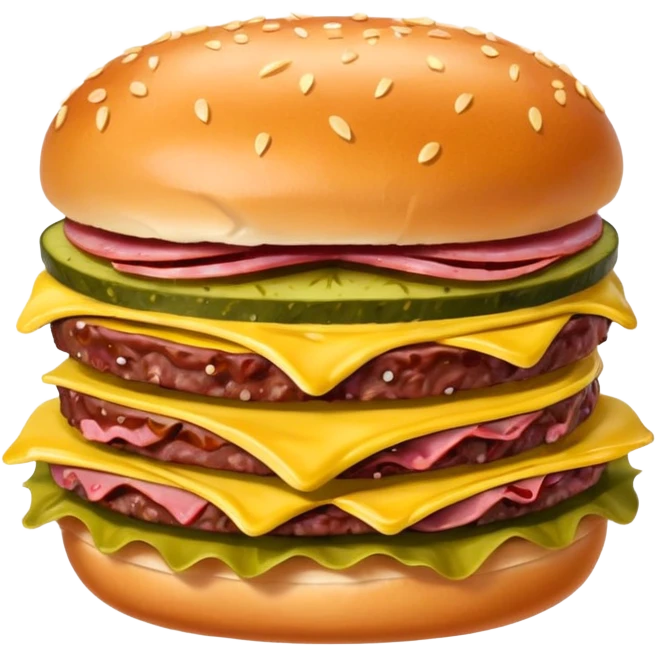 Wavy pastrami on a bun with mustard and round pickles  emoji