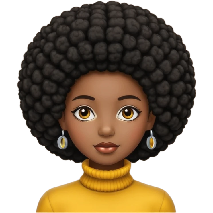 black girl with afro emoji