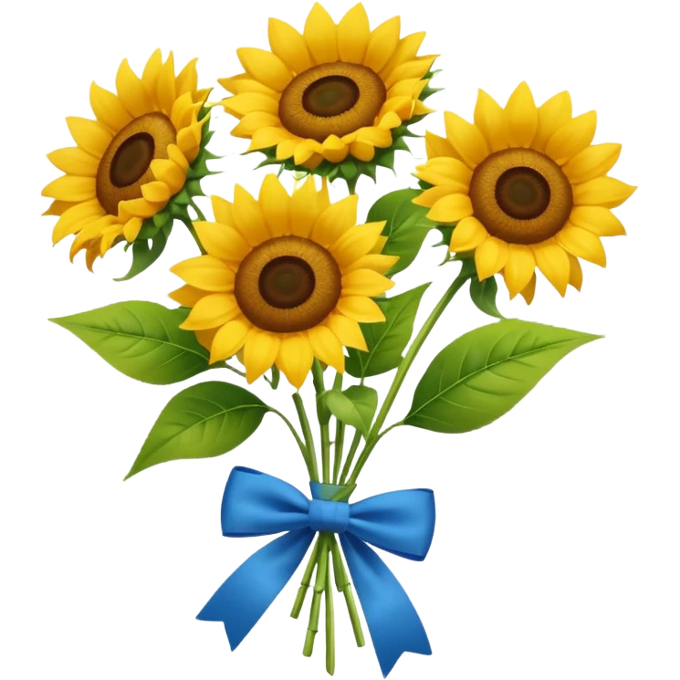 bouquet of 5 sunflower and bow tie emoji