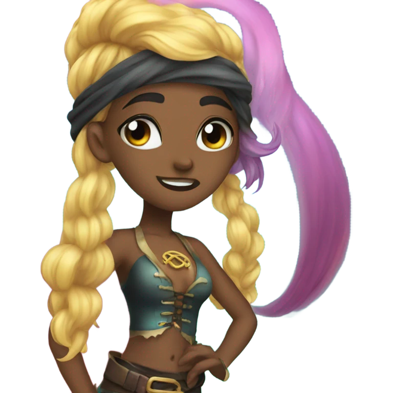 rainbow hair mermaid black eye pirate emoji